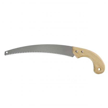 11inch/13inch High Carbon Steel Curved Pruning Saw - Curved blade pruning handsaw with wooden handle